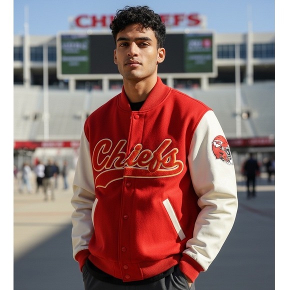 Starter Kansas City Chiefs Varsity Jacket – Quilted Lined, Embroidered Men's Med - Picture 7 of 7